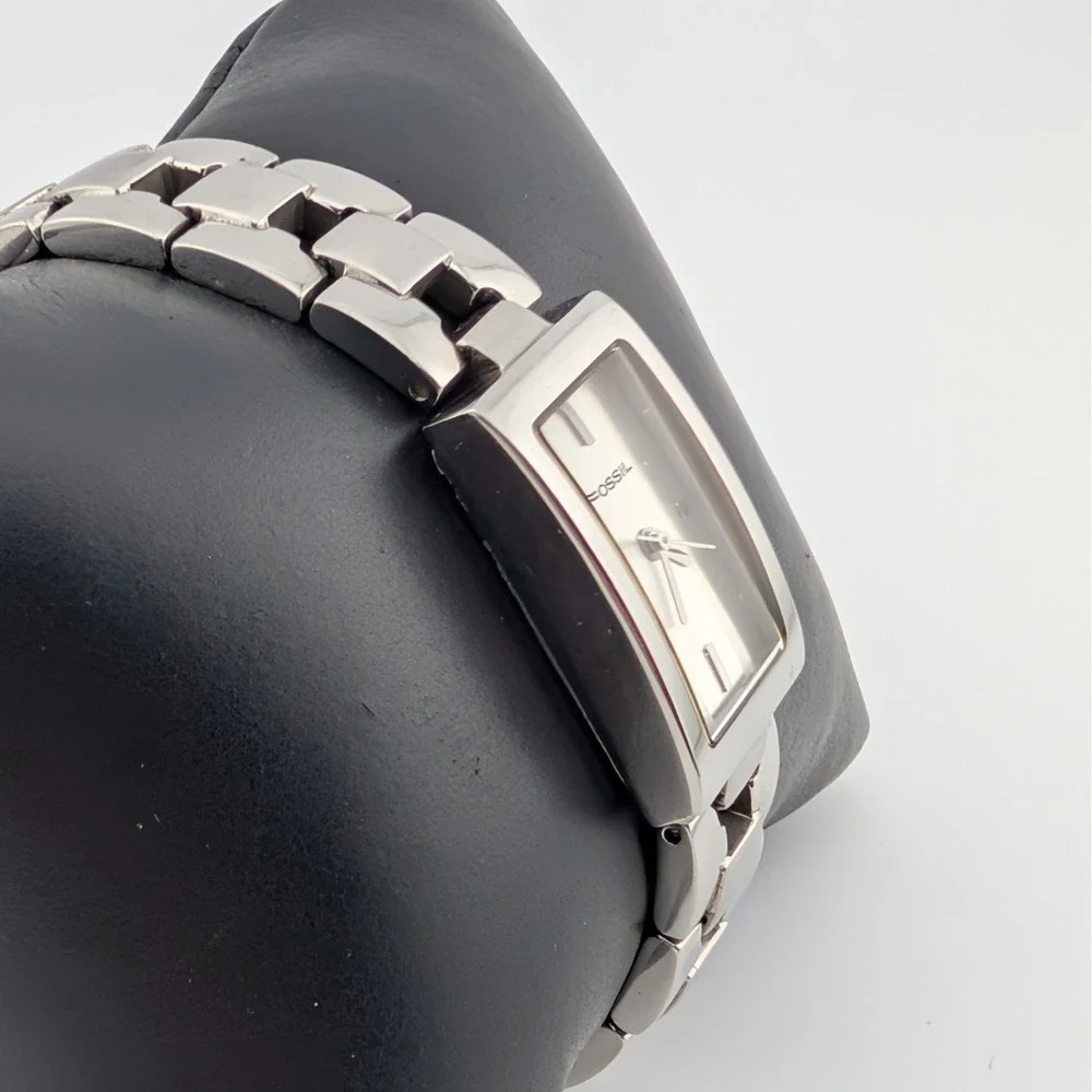Fossil ES-1107 F2 Tank Watch Patterned Dial All Stainless Steel‎ WR100